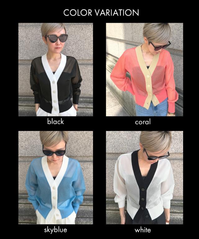 シアー配色サマーカーディガン_gfa26ss-nt11