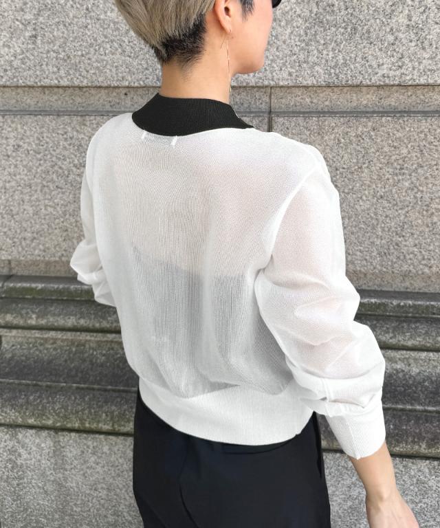 シアー配色サマーカーディガン_gfa26ss-nt11