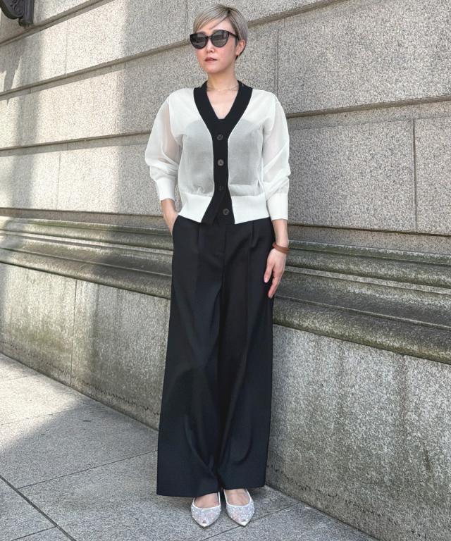 シアー配色サマーカーディガン_gfa26ss-nt11