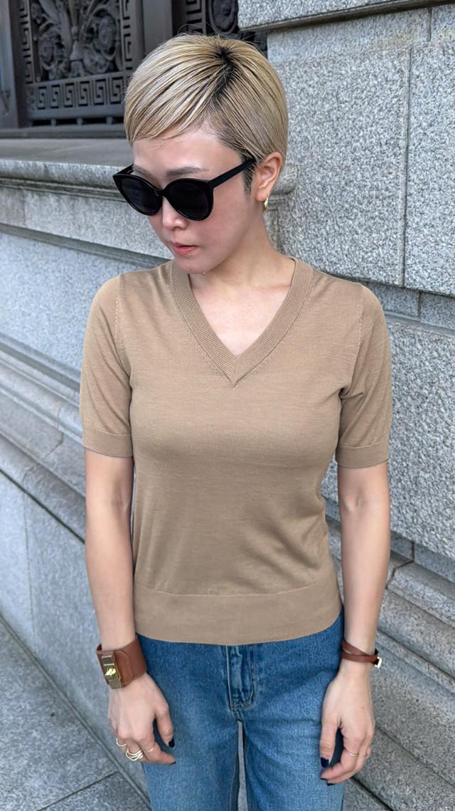 シルク混シアープルオーバー