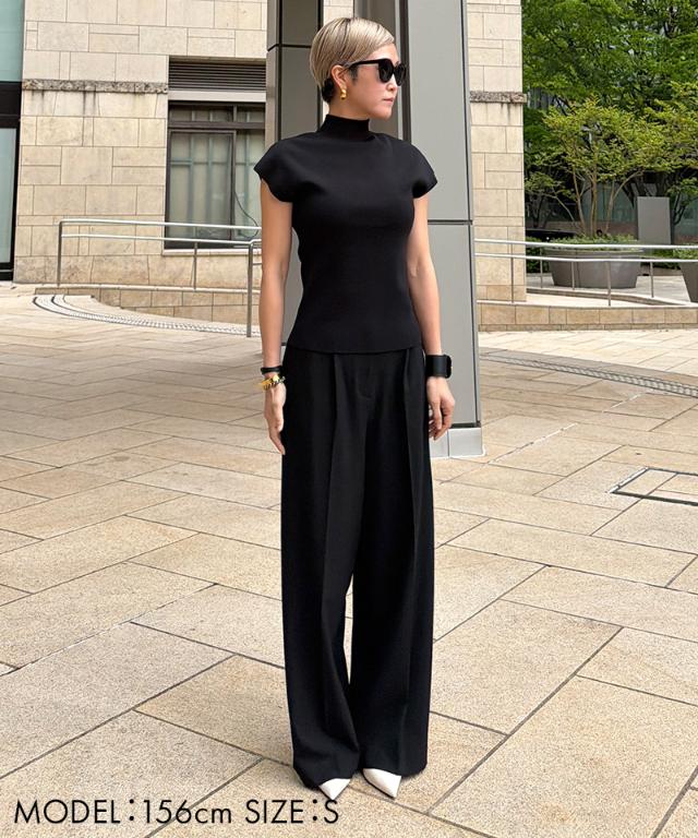 ニットスタンドカラーノースリーブ_gfa26ss-nt17