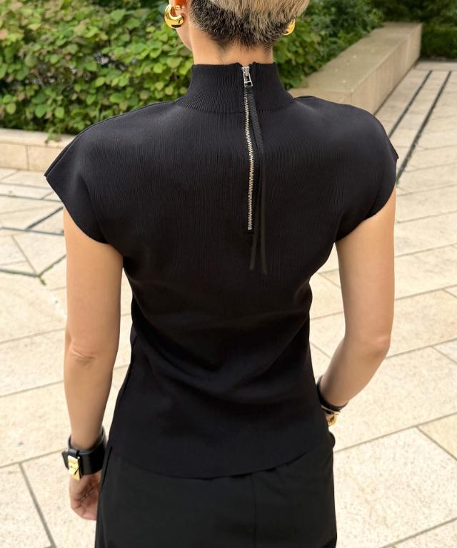 ニットスタンドカラーノースリーブ_gfa26ss-nt17
