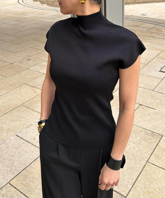 ニットスタンドカラーノースリーブ_gfa26ss-nt17
