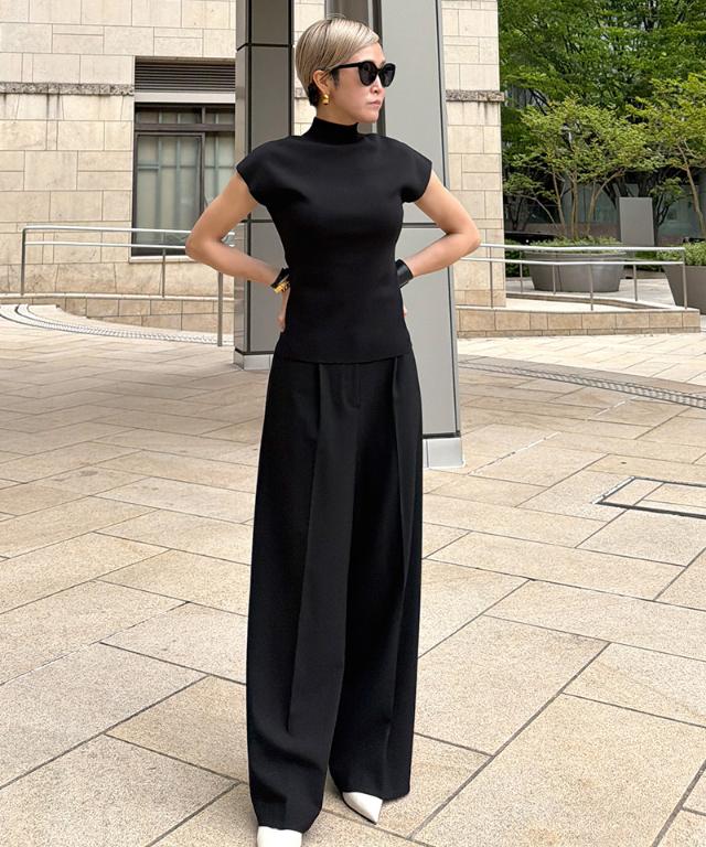 ニットスタンドカラーノースリーブ_gfa26ss-nt17