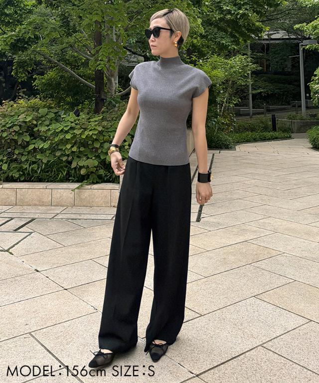 ニットスタンドカラーノースリーブ_gfa26ss-nt17