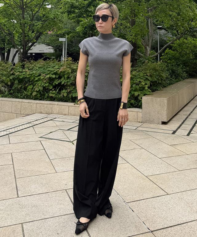 ニットスタンドカラーノースリーブ_gfa26ss-nt17