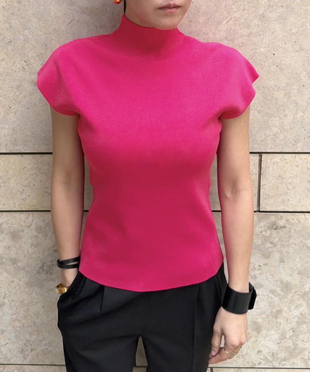 ニットスタンドカラーノースリーブ_gfa26ss-nt17