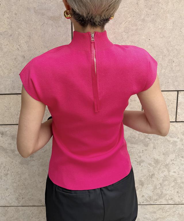 ニットスタンドカラーノースリーブ_gfa26ss-nt17