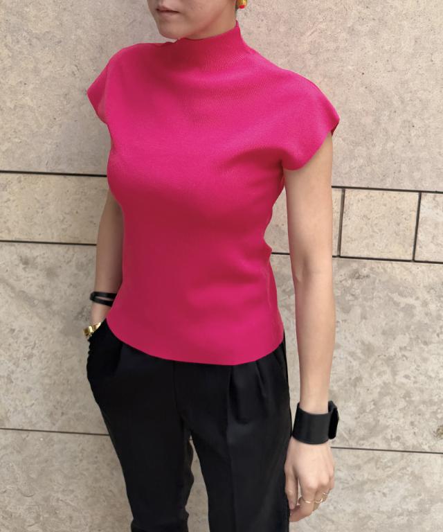 ニットスタンドカラーノースリーブ_gfa26ss-nt17