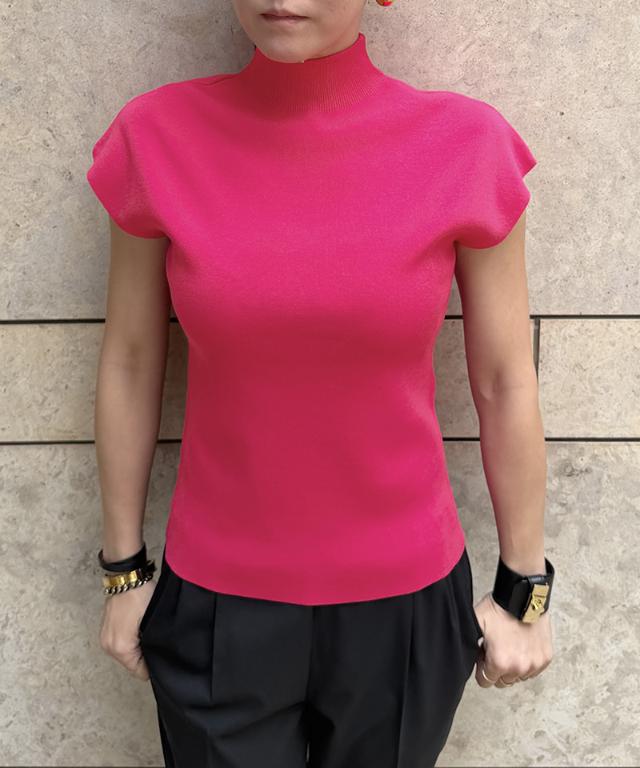ニットスタンドカラーノースリーブ_gfa26ss-nt17