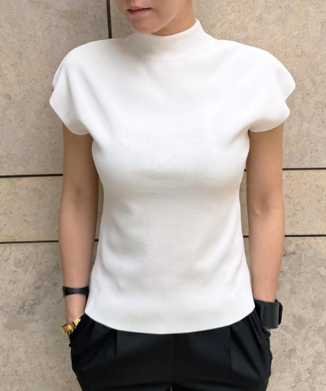 ニットスタンドカラーノースリーブ_gfa26ss-nt17