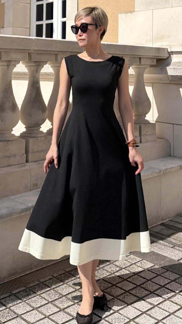 美シルエットサマーニットワンピース