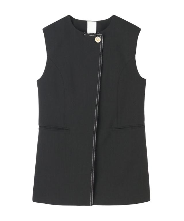 ステッチ配色ジレ_han26ss-jk04