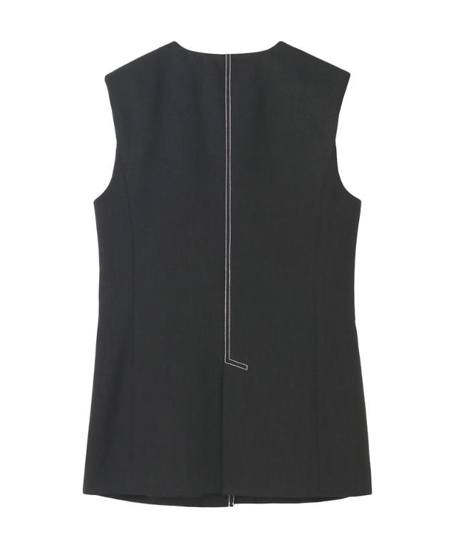 ステッチ配色ジレ_han26ss-jk04