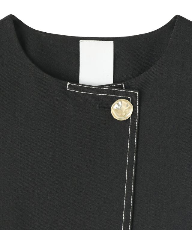 ステッチ配色ジレ_han26ss-jk04