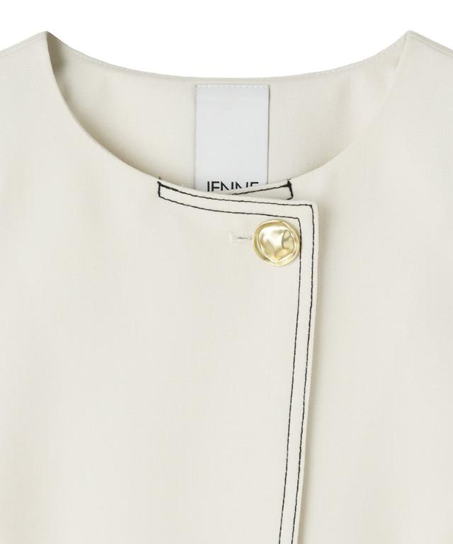 ステッチ配色ジレ_han26ss-jk04