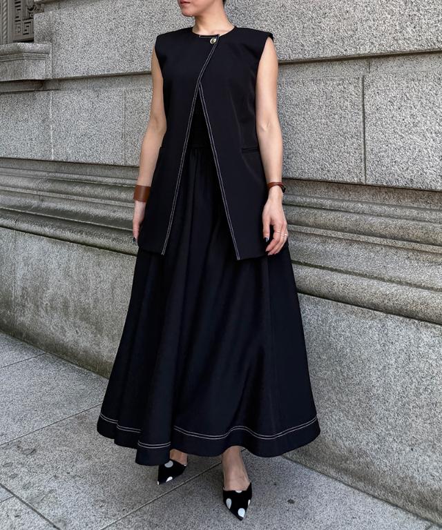 ステッチチュールインスカート_han26ss-sk05