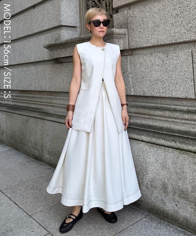 ステッチチュールインスカート_han26ss-sk05