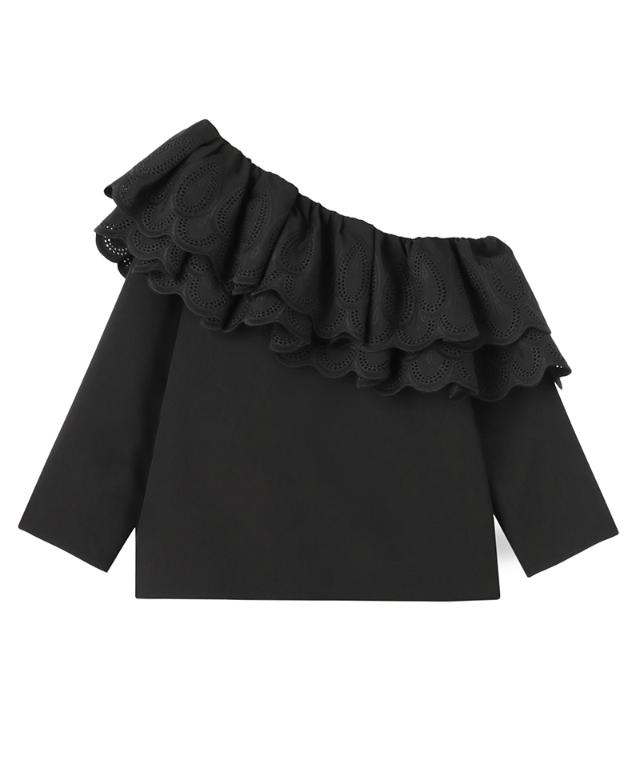 フリルアシンメトリーレースブラウス_iwa25aw-bl11