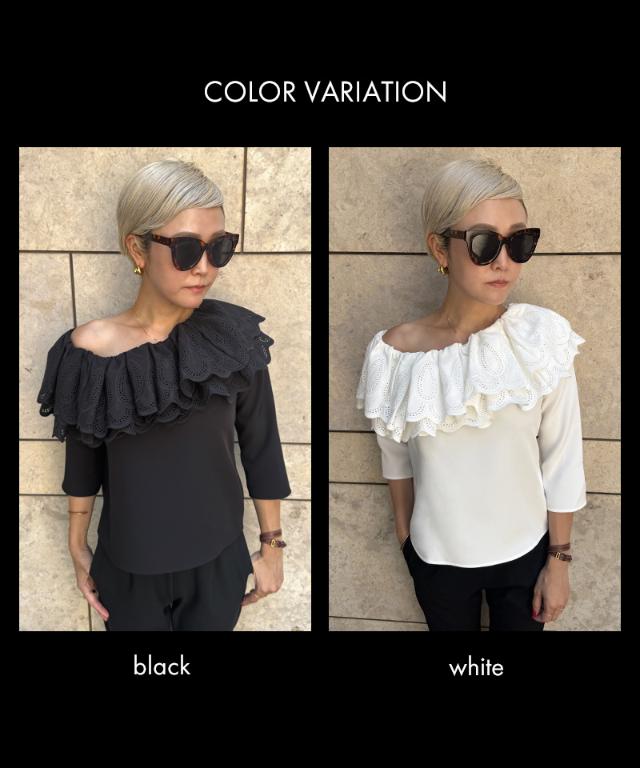 フリルアシンメトリーレースブラウス_iwa25aw-bl11