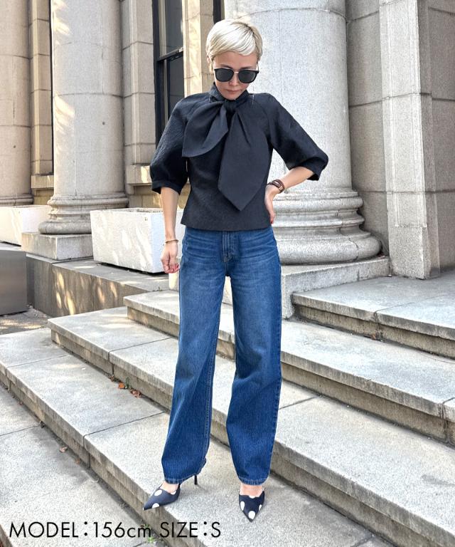 リボン風ジャガードトップス_iwa25aw-bl19