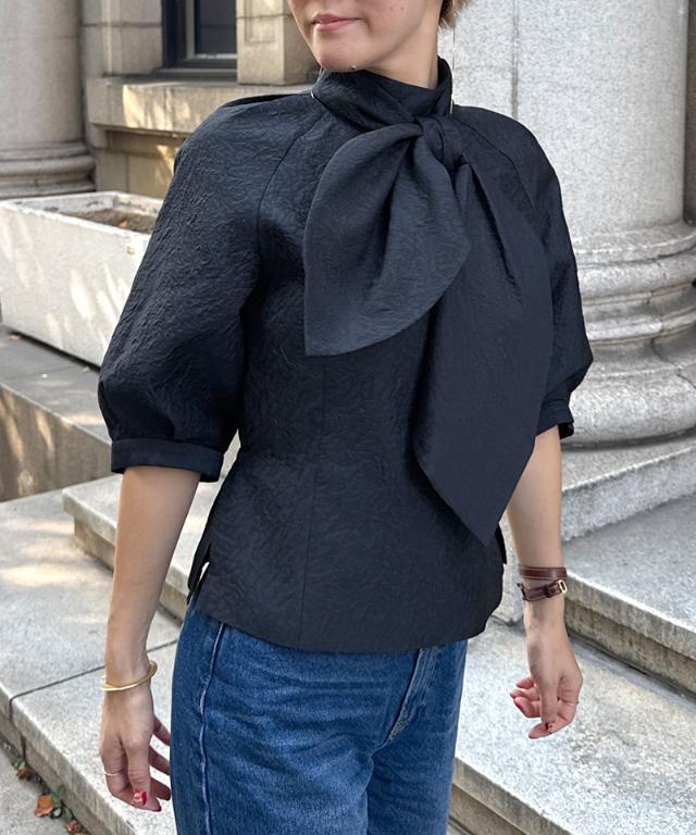 リボン風ジャガードトップス_iwa25aw-bl19