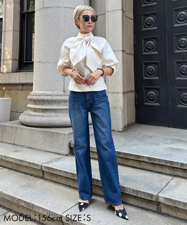 リボン風ジャガードトップス_iwa25aw-bl19