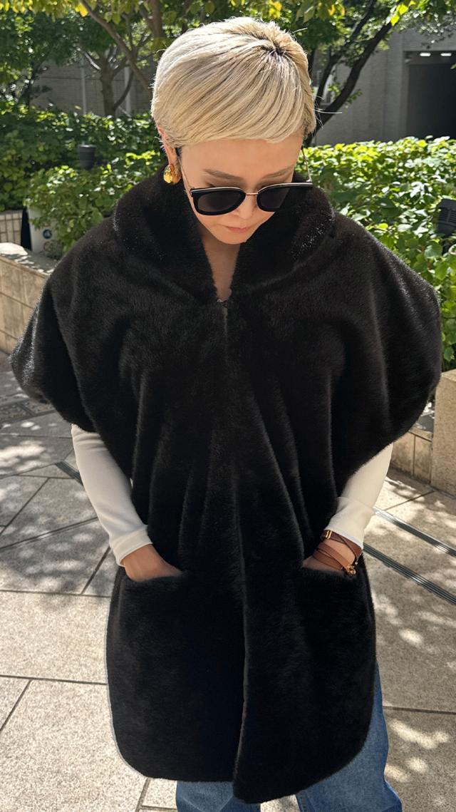 リッチボリュームファーポンチョ