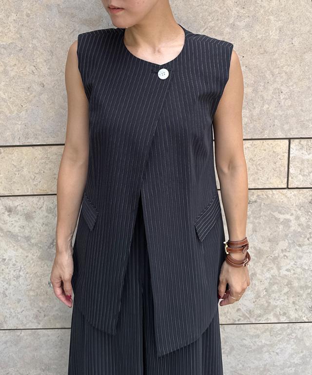 ピンストライプモダンジレ｜JENNE(ジェンヌ)公式通販：パリジェンヌの