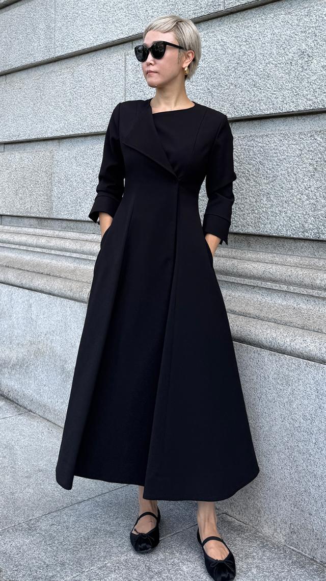 カラー折り返しワンピース