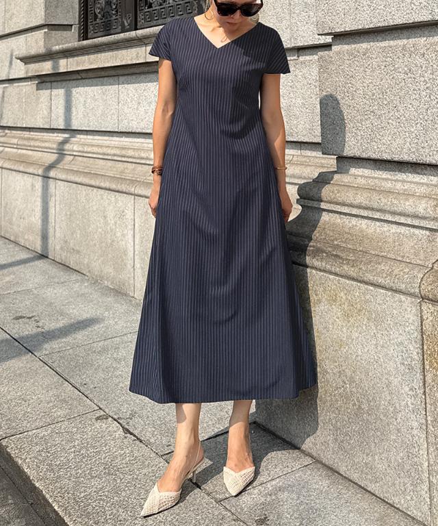 2025夏新作 JENNE ジェンヌ M ピンストライプワンピース ピンストライプワンピース｜JENNE(ジェンヌ)公式通販：パリ