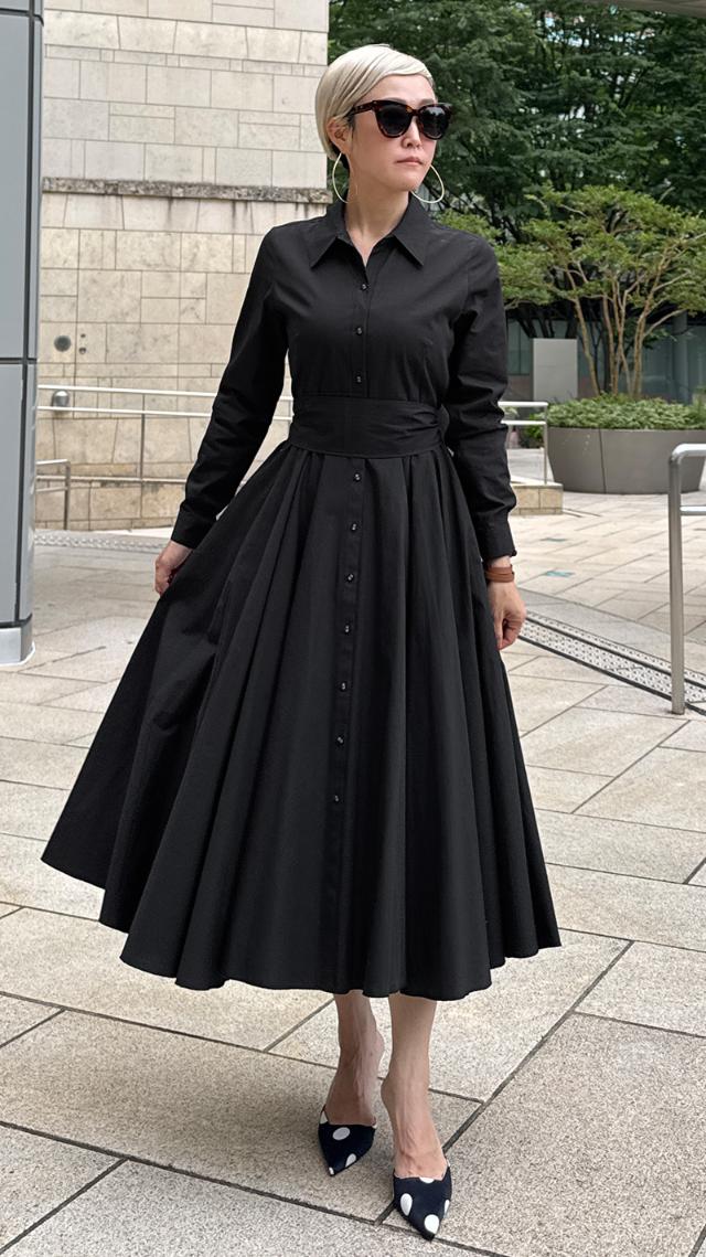 オードリールックエアリーワンピース・長袖