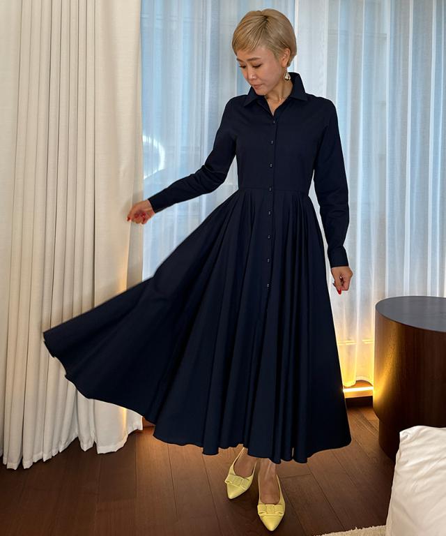 オードリールックエアリーワンピース・長袖_iwa25aw-op22