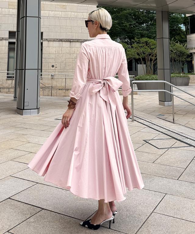 【完売サイズ】JENNEオードリールックエアリーワンピース・長袖　Sレッド オードリールックエアリーワンピース・長袖｜JENNE(ジェンヌ