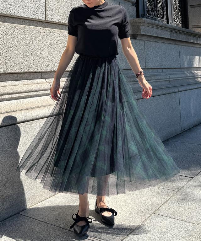 チュールチェックスカート_iwa25aw-sk13