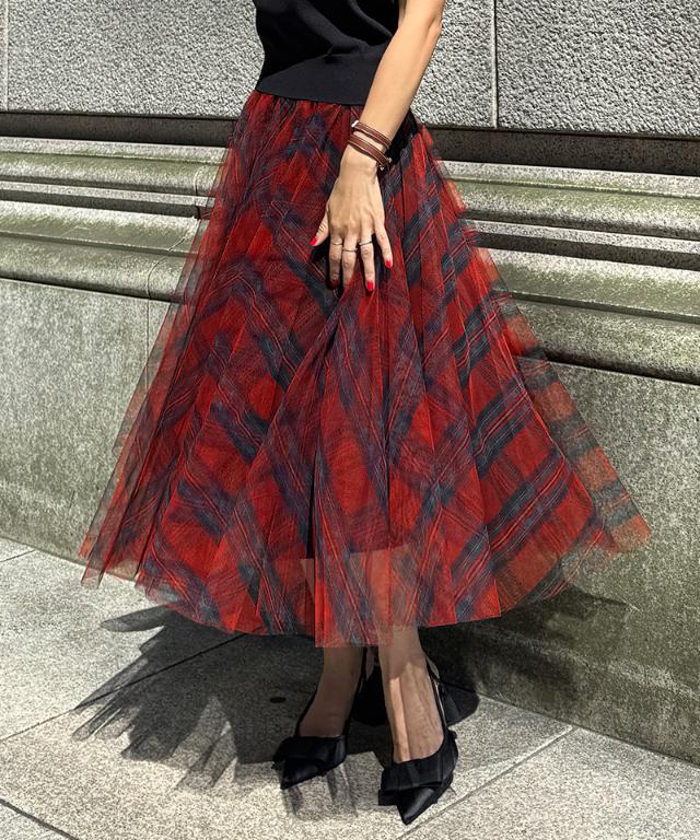 チュールチェックスカート_iwa25aw-sk13