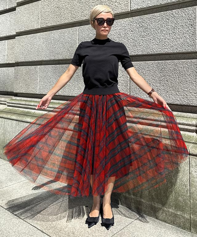 チュールチェックスカート_iwa25aw-sk13