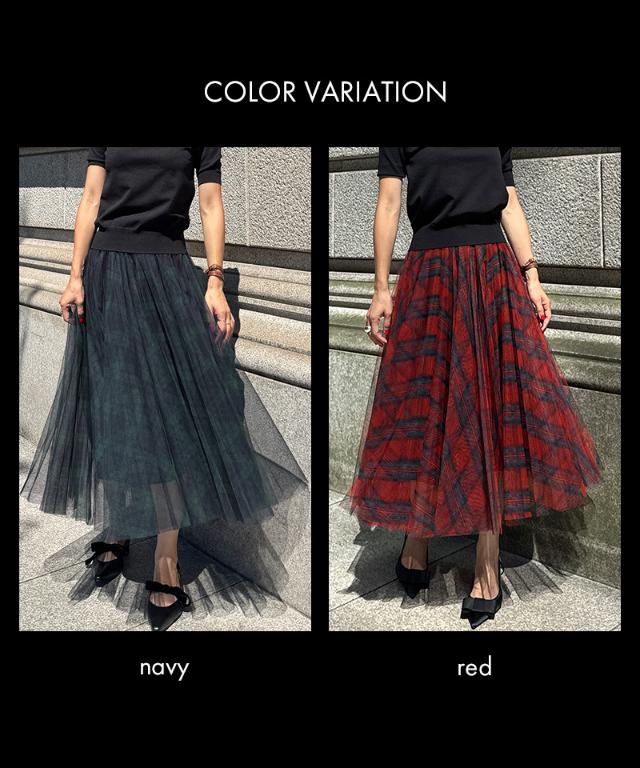 チュールチェックスカート_iwa25aw-sk13