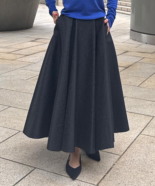 ジャガード立体ドレープスカート_iwa25aw-sk20