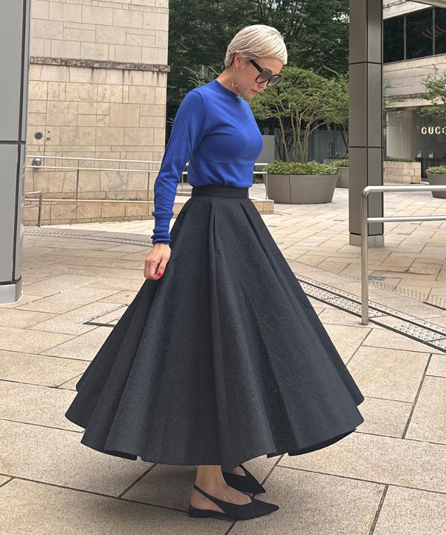 ジャガード立体ドレープスカート_iwa25aw-sk20