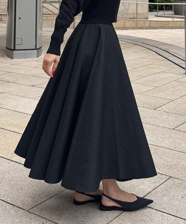 ジャガード立体ドレープスカート_iwa25aw-sk20