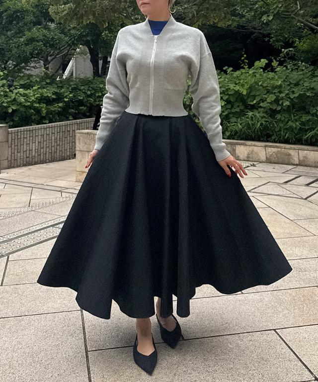 ジャガード立体ドレープスカート_iwa25aw-sk20