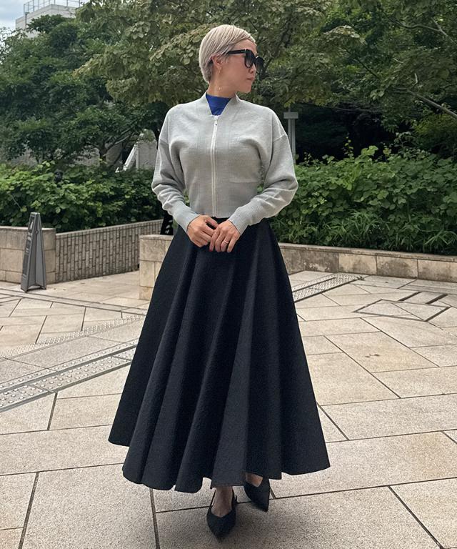 ジャガード立体ドレープスカート_iwa25aw-sk20