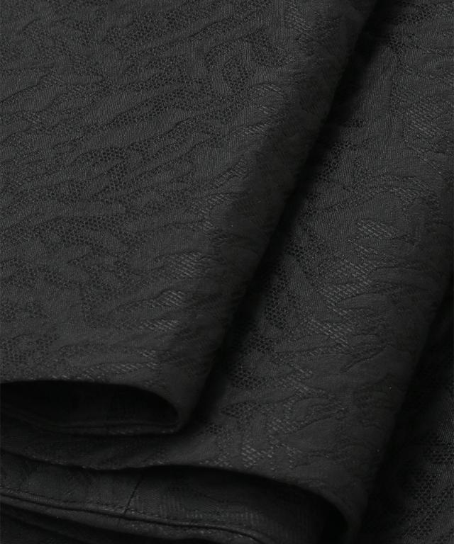 hiko様　　トレンタ・ドウーエ ◆ジャカードレースコート(42)ブラック モード系 黒 オールブラックコーデ レース/ジャガード生地