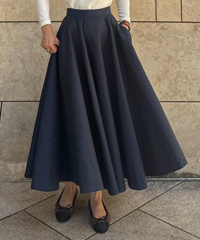 ジャガード立体ドレープスカート_iwa25aw-sk20