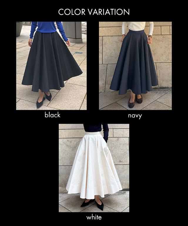 ジャガード立体ドレープスカート_iwa25aw-sk20