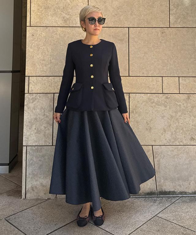 ジャガード立体ドレープスカート_iwa25aw-sk20