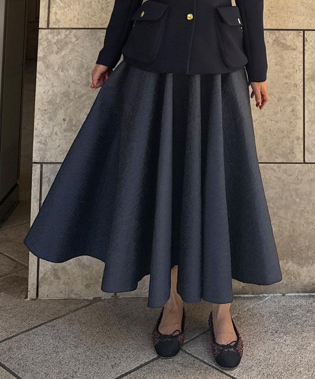 ジャガード立体ドレープスカート_iwa25aw-sk20