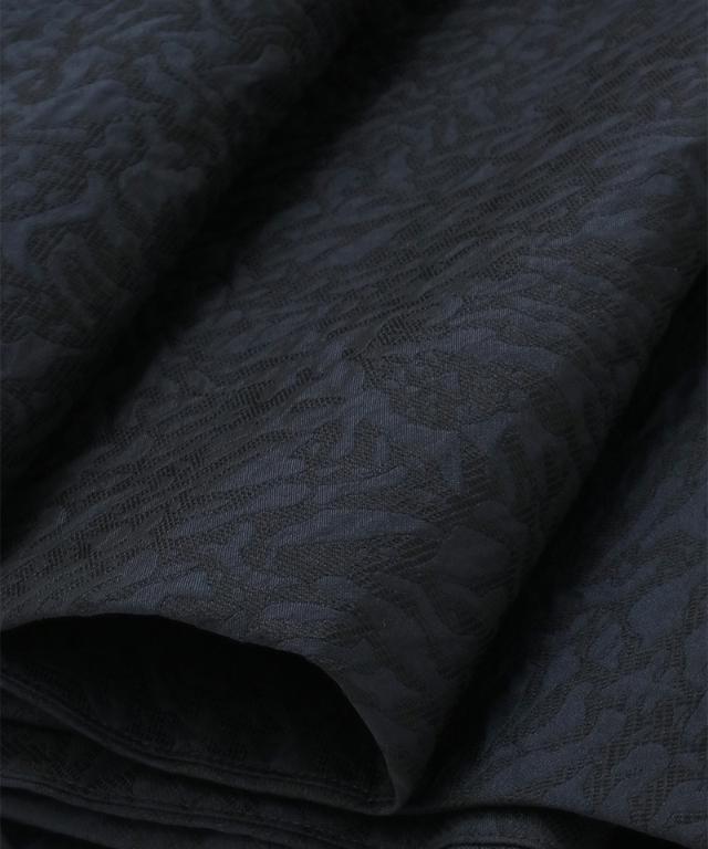 hiko様　　トレンタ・ドウーエ ◆ジャカードレースコート(42)ブラック モード系 黒 オールブラックコーデ レース/ジャガード生地