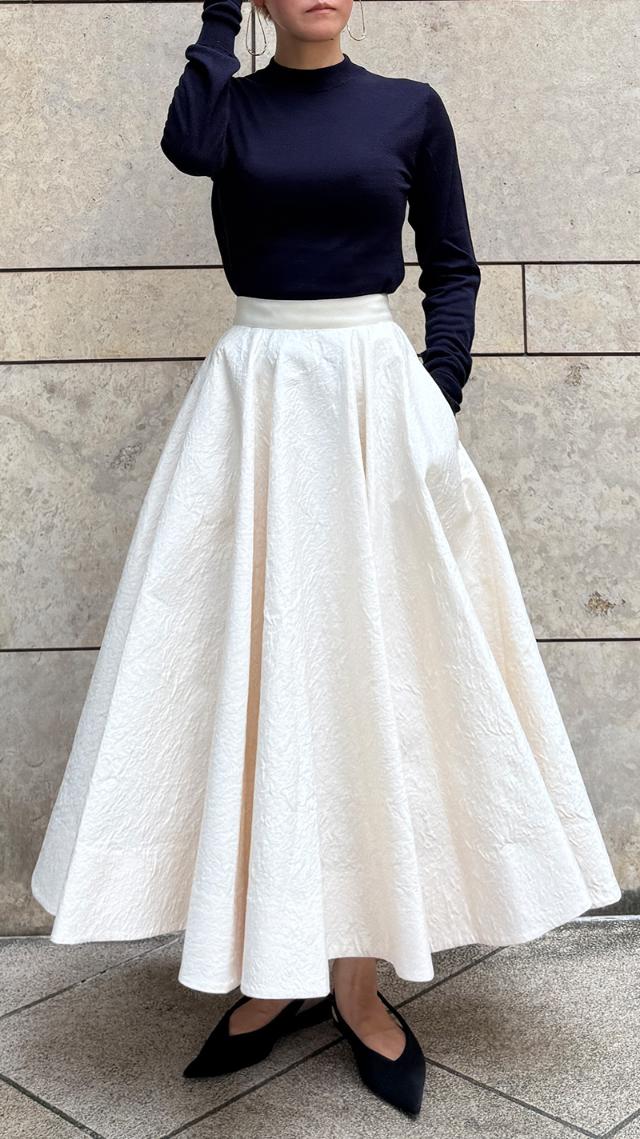 ジャガード立体ドレープスカート